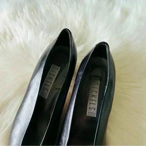 Nickles Leather Heels Italy Shoes 7.5 - Picture 4 of 9